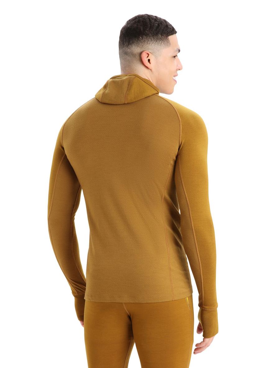 Icebreaker ZoneKnit™ Merino Insulated Long Sleeve Hoodie Férfi Base Layers Barna | HU 1329DFMN